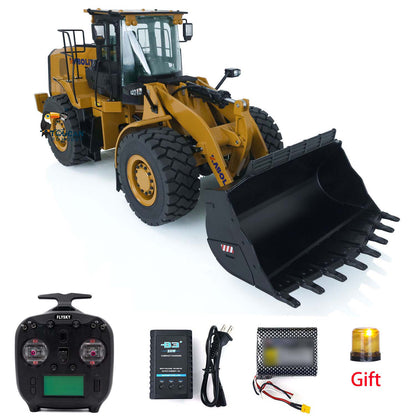 US STOCK HUINA K966 KABOLITE 2.4Ghz 1/16 Scale Hydraulic RC Loader 966 Truck Car RTR Model W/7500mAh Battery Charger Light Transmitter