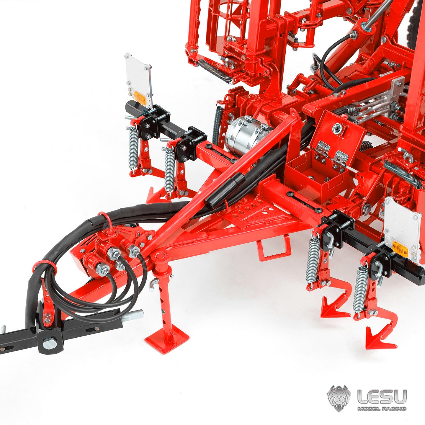 LESU Metal 4x4 1/14 RC Tractor Truck AOUE 1050 K500 Seedbed Pre-sowing Soil Preparation Planter Plough Hydraulic Agricultural Vehicles Frsky PL18EV Lite