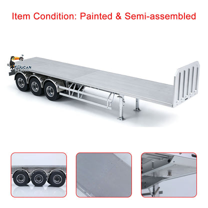 TOUCAN RC HOBBY MD Metal 3Axles Flatbed Trailer Manual Support Legs for 1/14 Remote Control Tractor Truck 770S RC Digger Loader DIY Model