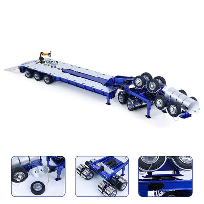 In Stock TOUCAN RC HOBBY JDModel 1.5M Metal Drake Trailer Lowboy Semi Trailer JDM-2 for 1/14 RC Tractor Truck DIY Remote Controlled Truck Construction Vehicle Hobby Models