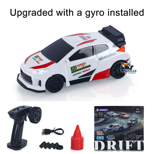 US Stock 2.4GHz 1/43 RC Drift Car High Speed 4WD Racing Vehicles RTR Mini Car Toy Model Radio Battery Lights Gyroscope