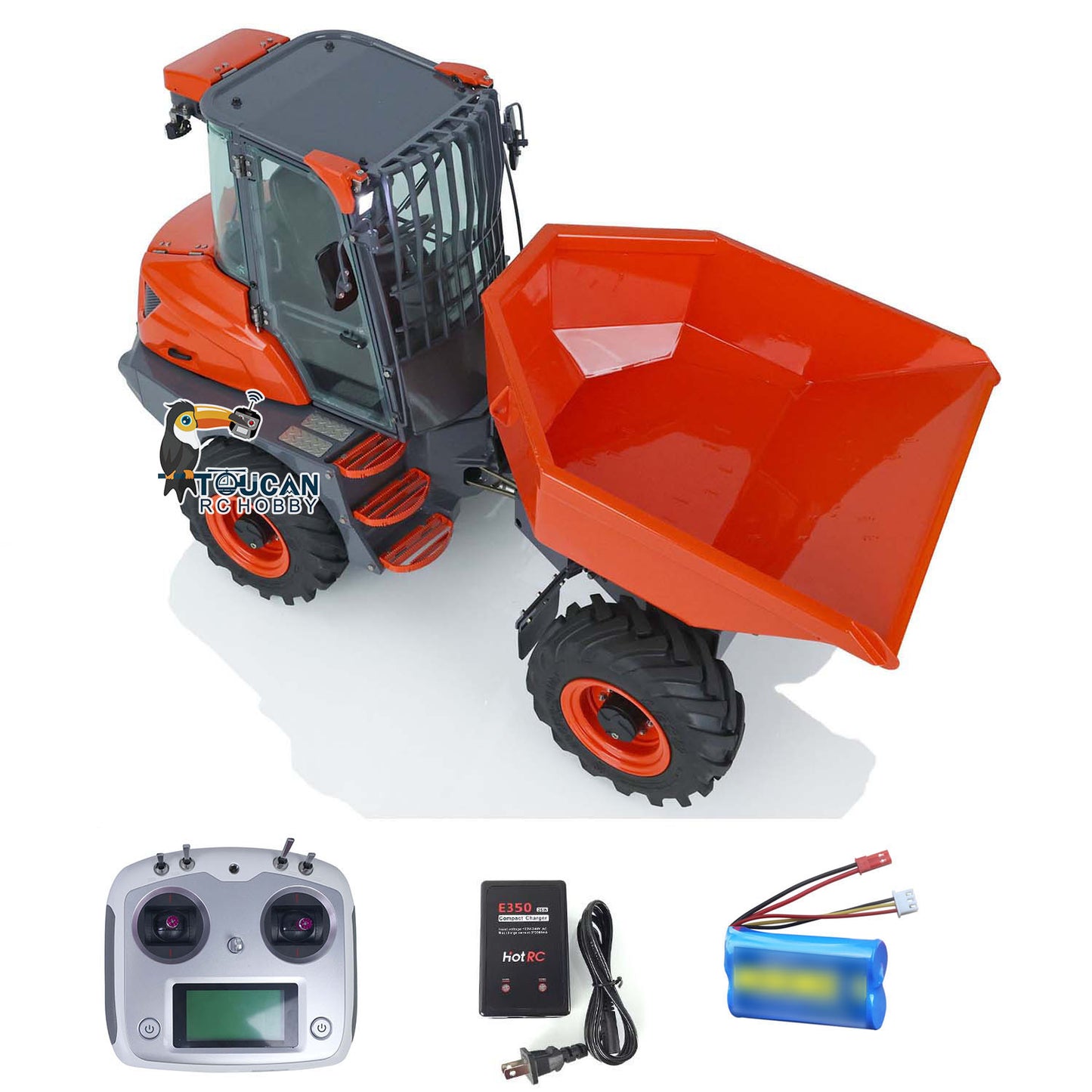 LESU 1/14 Metal Painted RC Remote Controlled Hydraulic Articulated Dumpers AOUE 6MDX Ready To Run Motor ESC Light System
