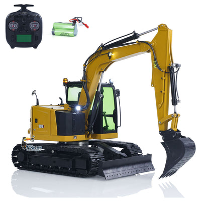 Metal 1/14 RC Hydraulic Excavator C308 Radio Controlled Digger Construction Vehicle RTR Model Flysky ST8 Radio Battery