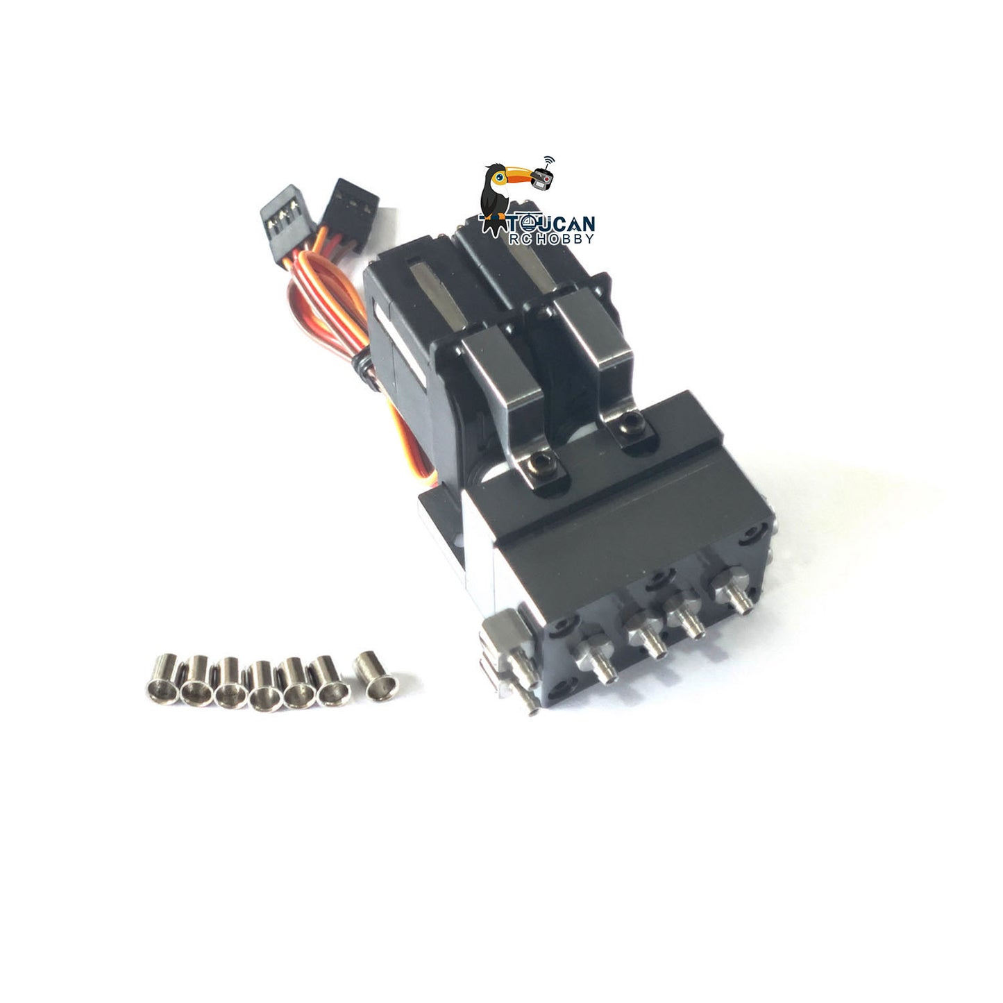 TOUCAN RC HOBBY 1CH 2CH 3CH 4CH 5CH Metal Directional Valve W/ Servo Spare Part for 1/14 RC Excavator Loader forklift Radio Controlled Truck Model