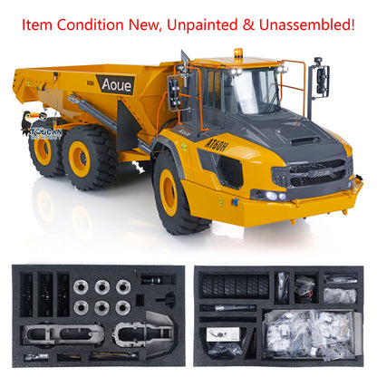 LESU 1/16 Metal Hydraulic RC Articulated Truck AT60H 6x6 Pump ESC Valve Cylinder Light System Wheels Hydraulic steering