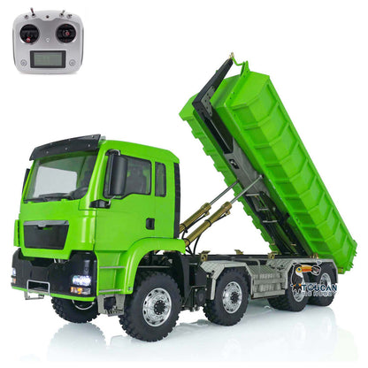 LESU 1/14 RC 8x8 Hydraulic Dumper Truckfor TGS Roll On/Off Tipper Painted Sound Light System Servo Motor ESC Car Model
