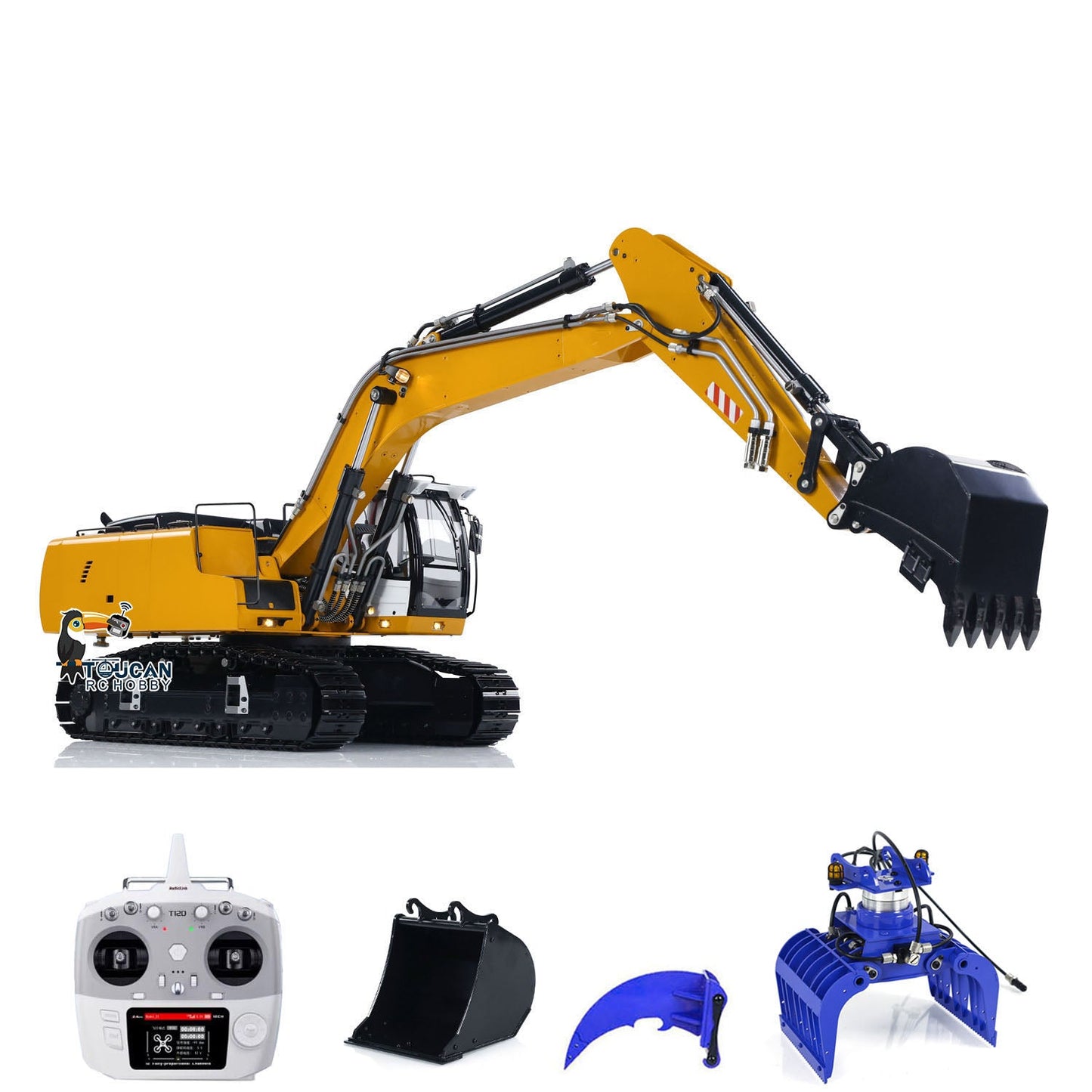 MTM-BA-946 1/14 Scale Heavy Duty Metal Hydraulic Excavator Complete Set w/T12D Radio Without Battery Charger Sound Light