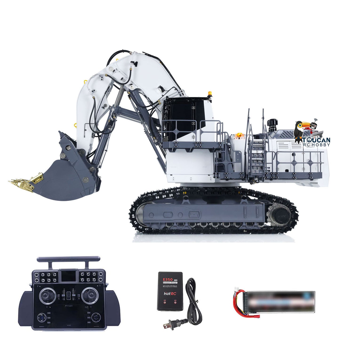 LESU Aoue 9150 1/14 Metal RC Excavator B0010 PNP/RTR Dual Pump Hydraulic Digger 5CH Valve Lighting Electronic Display Lifting Ladder for Construction Hobby Collectors