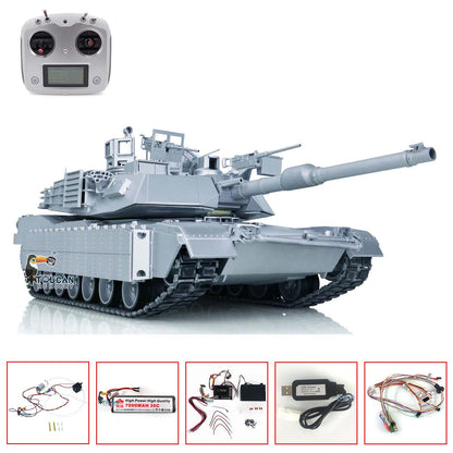 Metal RC Tank 1:16 Scale US Abrams M1A2 3918 TUSK I Ready to Run Tracked 360 Servo Rubber Smoke Barrel Flash 7000Battery