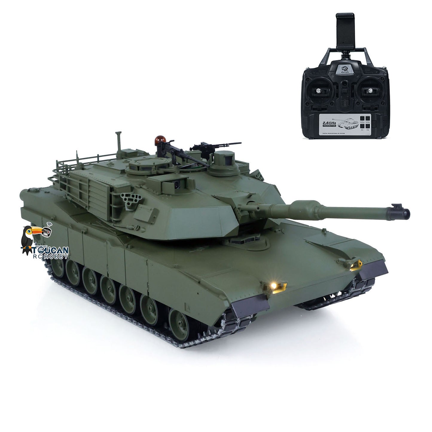TOUCAN Full Metal 1/16 Remote Control Tank Abrams M1A2 3918 360 Rotation IR System Barrel Lifting Recoil Smoking FPV Camera
