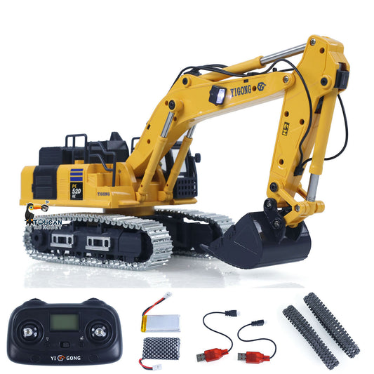 Fast Free Shipping 1/50 RC Digger PC520 Electric Lifting Radio Control Excavator Engineering Vehicle Metal Tracks Lights Sound Small Toy Collection