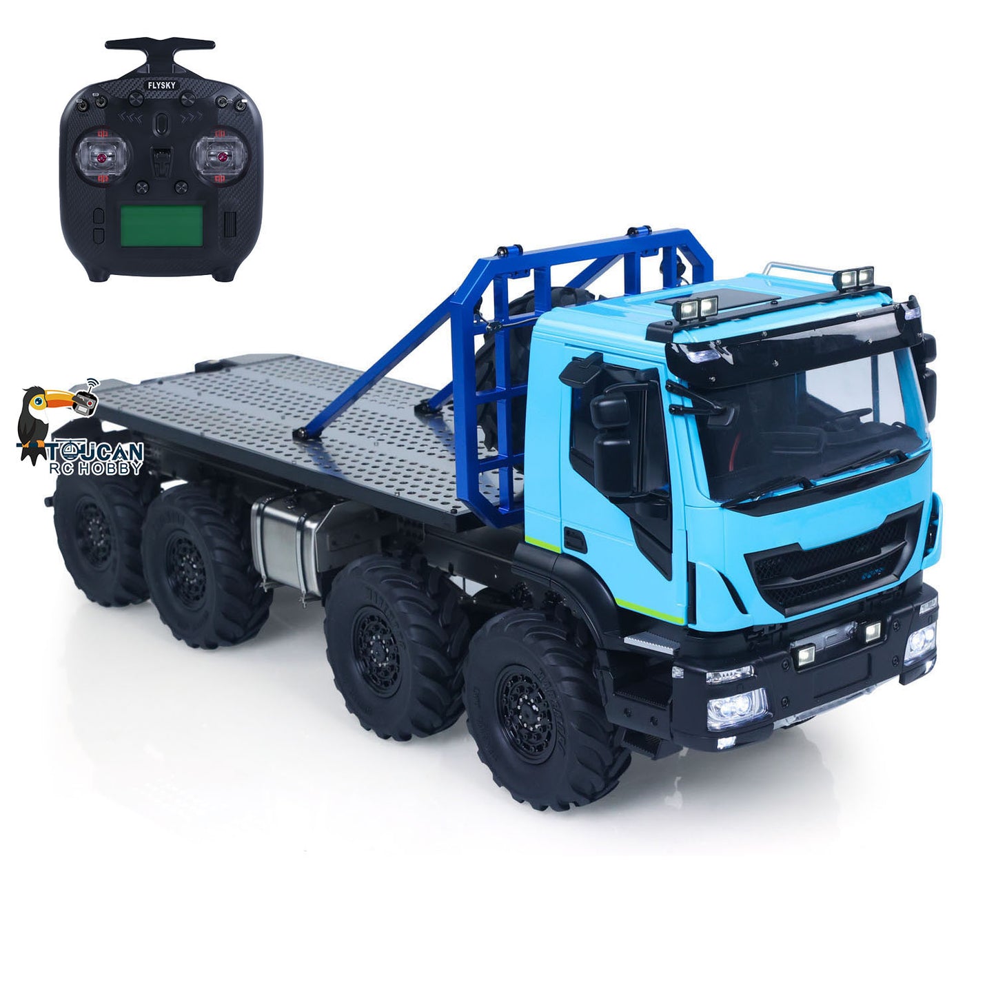 MODO 1/14 Metal 8x8 RC Crawler Car PNP FlySky ST8 Radio Controller Light Sound System Electric Winch Differential Lock 2-speed gearbox for Enthusiast
