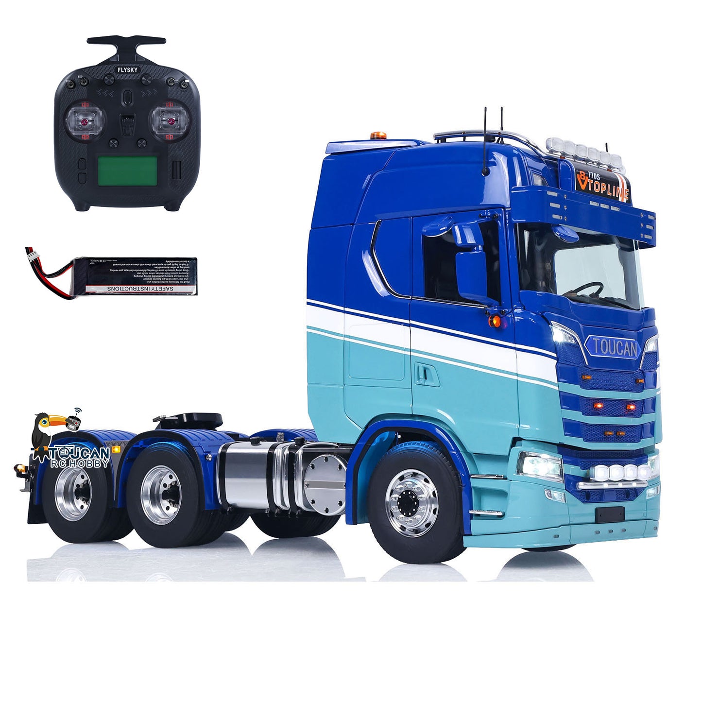 RTR Unitru 06 770S 1/14 Remote Control Tractor Truck 6X6 Metal Chassis 2Speed Gearbox Smoke Lights Sounds Brushless Motor ESC