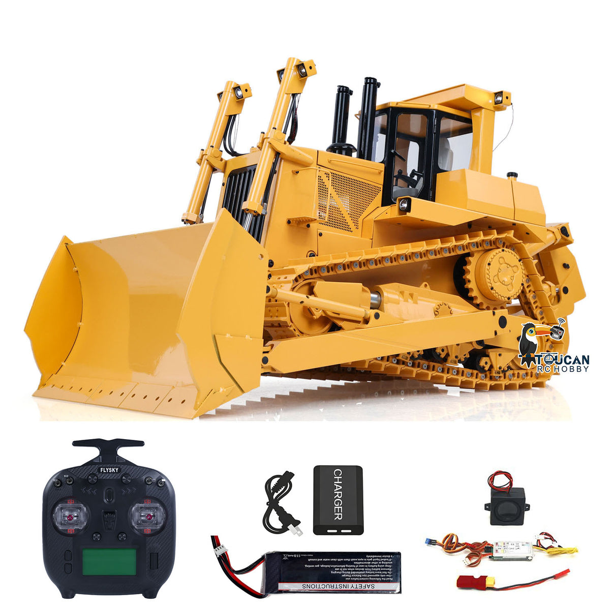 TOUCAN RC HOBBY Fast Free Shipping JDModel DXR2 Metal 1/14 RC Hydraulic Bulldozer Remote Controlled Heavy-duty Dozer W/ 201 Sound System