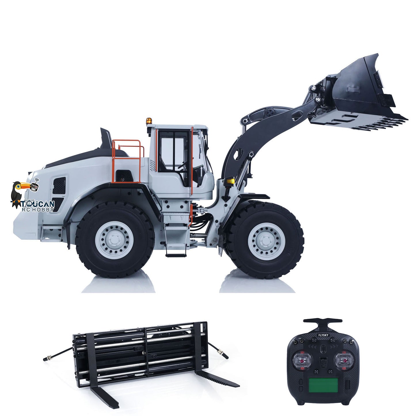 In Stock TOUCAN RC HOBBY MTModel E260L 1/14 Metal RC Hydraulic Loader Remote Control Construction Vehicle Flysky ST8 Radio Lock Differential Axle Fork Quick Coupler Light Sound
