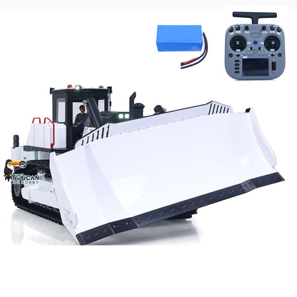 Metal 1/12 Remote Control Hydraulic Bulldozer D155AX RC Heavy Dozer Model 7 Way Valve 3.0L Oil Pump 5 Plows Light Sound System
