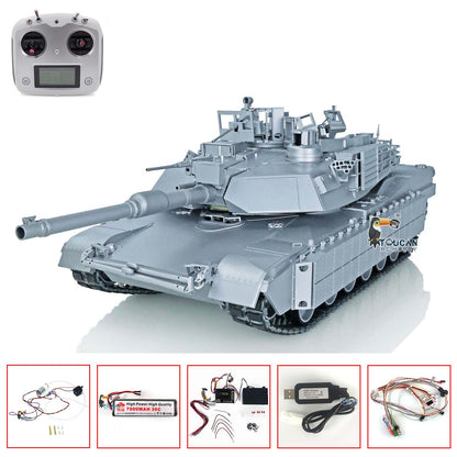Metal RC Tank 1:16 Scale US Abrams M1A2 3918 TUSK I Ready to Run Tracked 360 Servo Rubber Smoke Barrel Flash 7000Battery