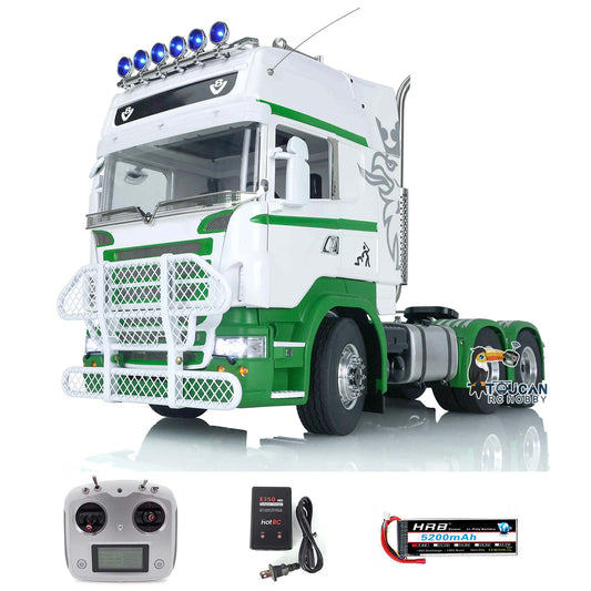 1/14 Scale LESU Remote Controlled Tractor Truck for 6x6 Remote Control Cars Model Metal Chassis Battery & Radio System & Charger