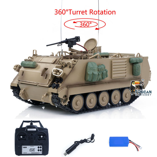 US Stock Tongde 1/16 RC Military Tank M2412-C M113A2 APC Turret Rotation 360 Degree Infrared LED Light Sound Remote Control Electric Toy
