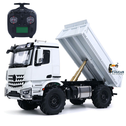 TOUCAN RC HOBBY 3363 MODO 1/14 4x4 ferngesteuerter hydraulischer Metall-Kipper, 2-Gang-Schaltgetriebe, Differentialsperren, RC-Kipper-Modell ST8 mit Funkfernsteuerung, Licht und Sound