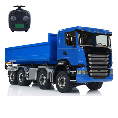 Toucanhobby G88 1/14 Metal 8x8 RC Roll On Off Hydraulic Dump Truck PNP 3 Speed Transmission Differential Lock Axles ST8 Controller Light Sound System for Construction Model Collectors
