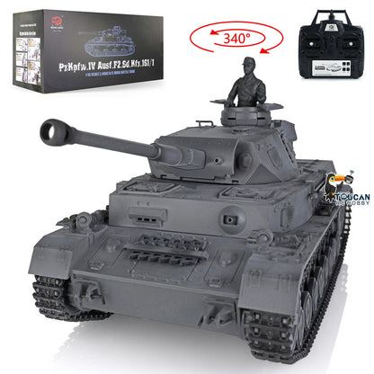 2.4G Henglong 1/16 Scale RC Tank 3859 Plastic German Panzer IV F2 RTR 7.0 Tank w/ Smoking Gearbox BB Shooting Road Wheels Tracks