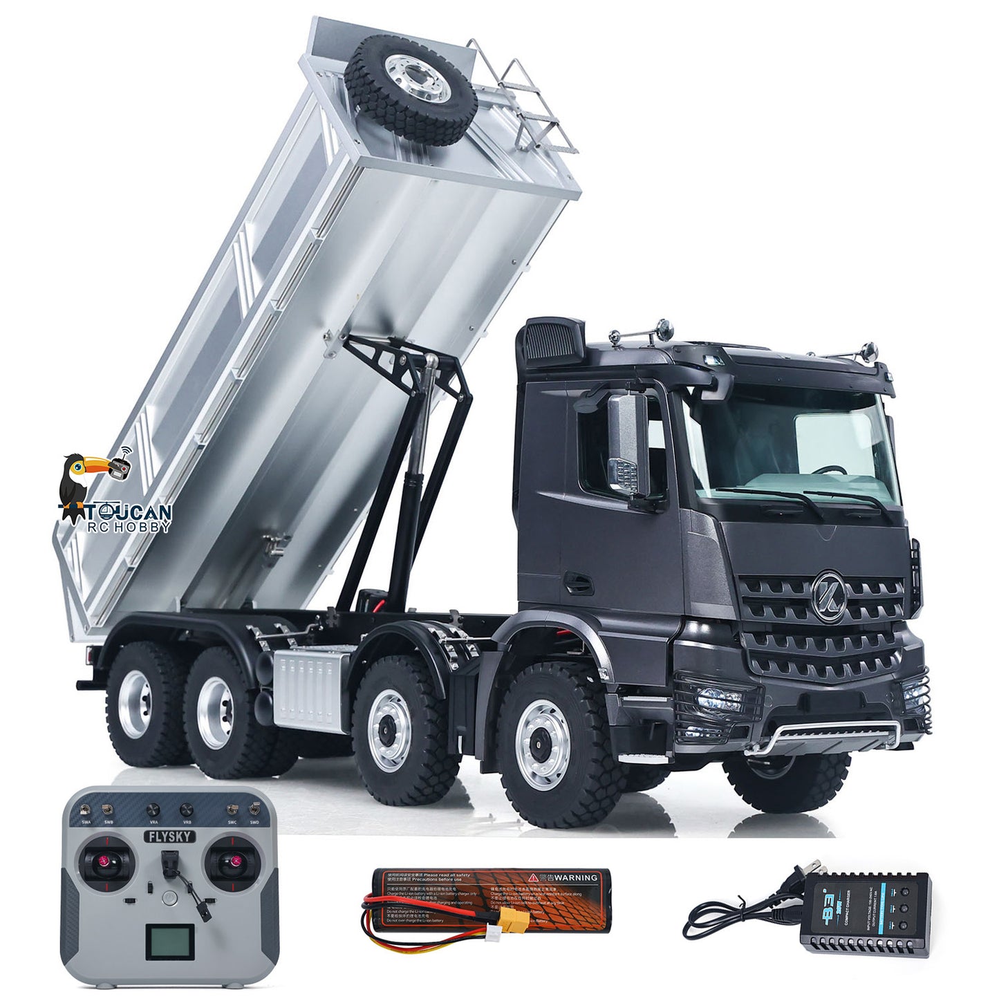 US Stock RTR Kabolite 8X8 1/14 RC Dump Truck K5703 Electric Lifting Remote Control Tipper Model 2Speed Gearbox Lights Sound System