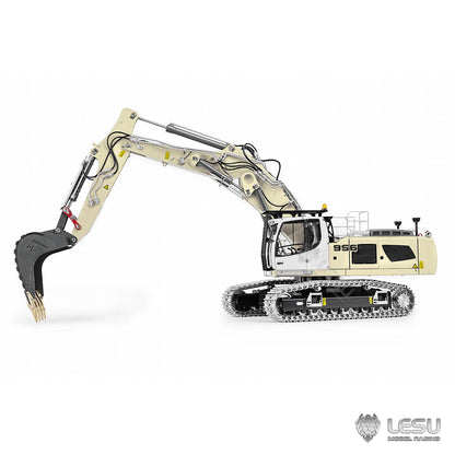 Metal LESU 1/14 RC Hydraulic Excavator LR956 Remote Control 3 Arms Digger Model 7CH Valve Dual Pumps Light Flysky PL18EV LITE
