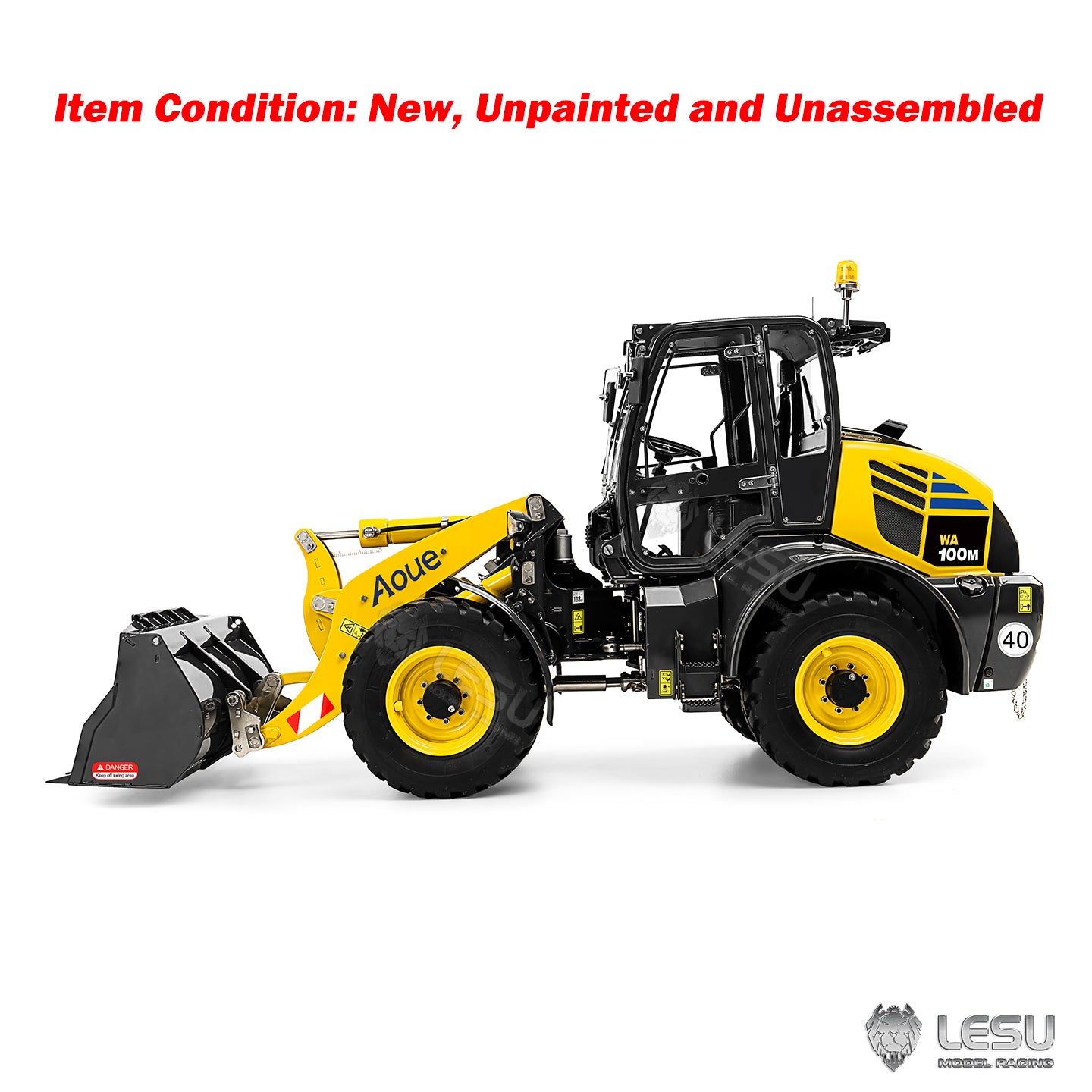 LESU 1/14 4X4 Metal RC Hydraulic Loader KIT Aoue WA100M-8 Radio Control Construction Car Model Sound Light 4CH Valve Axle Lock