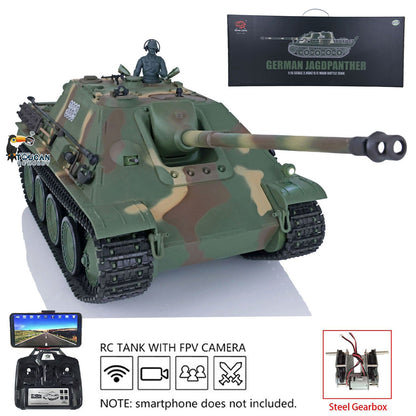 TOUCAN RC HOBBY Henglong 1/16 TK7.0 Plastic German Jadpanther 3869 RTR RC Tank FPV Infrared Combat BB Unit Smoke Steel Gearbox Metal Barrel
