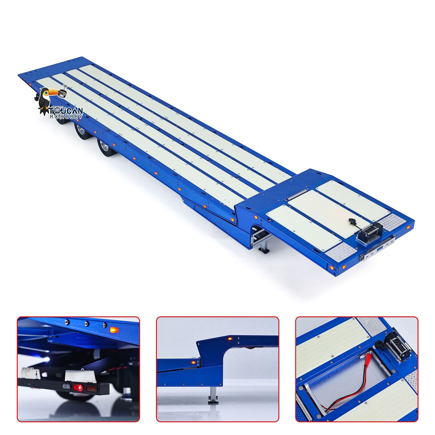 Degree Metal 3Axle Trailer 994 Electric Support Leg Winch For 1/14 TAMIYA Remote Control Tractor Truck DIY Model RC Excavator