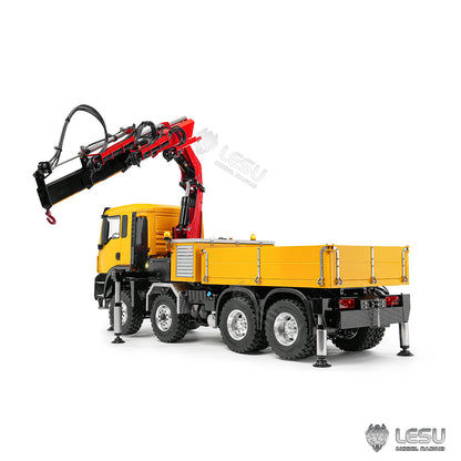 LESU 3363 1/14 8X8/6X6 Metal RC Hydraulic Crane Truck Axles Differential Locks 7CH Valve 6 Outriggers 3-speed Gearbox Light Sound for Adult