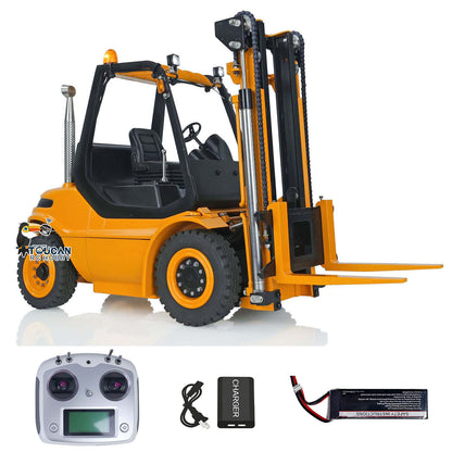 1/14 Metal LESU Assembled and Painted RC RTR Model forklift Truck Light Sound Motor Servo ESC Flysky FS Transmitter Receiver