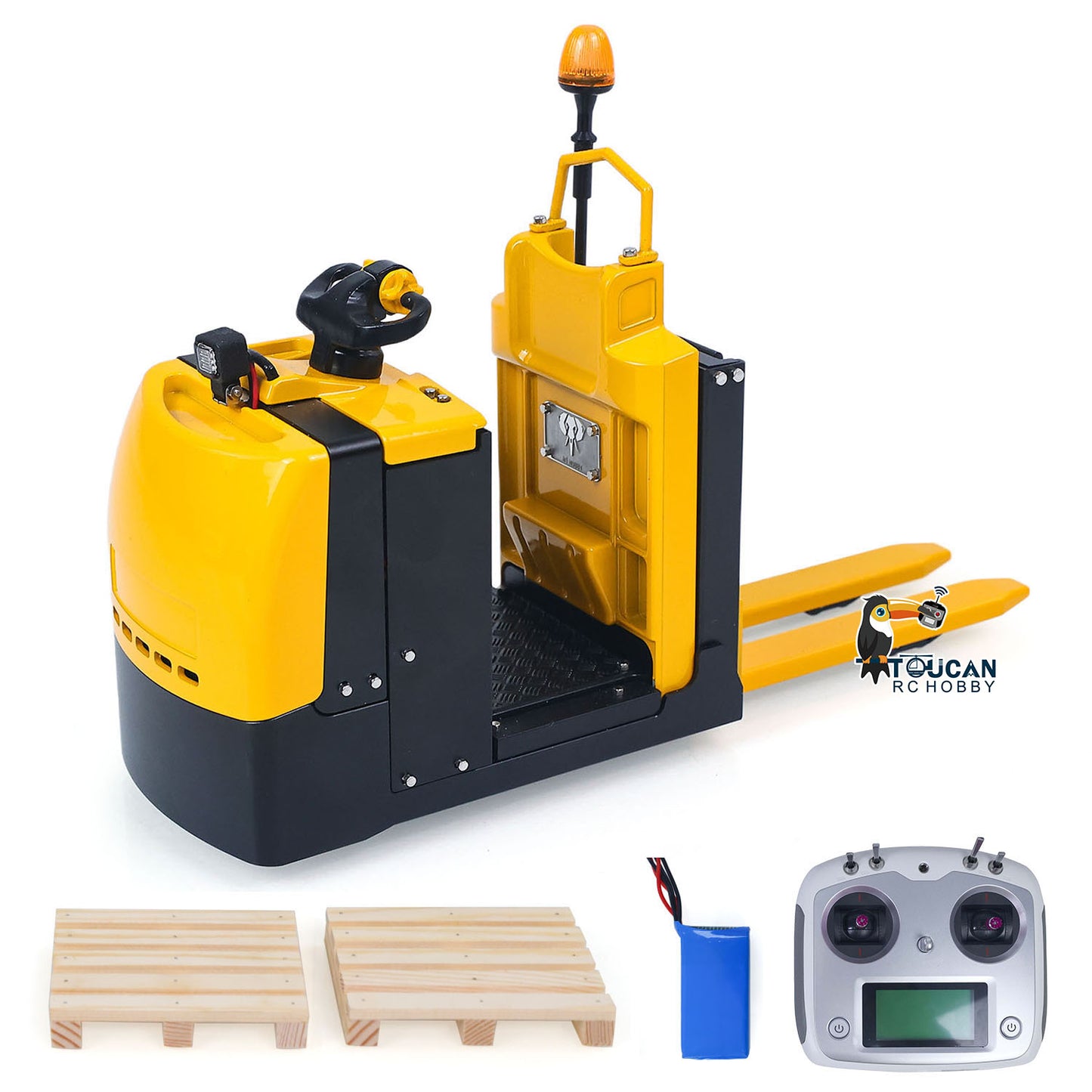 Metal 1/14 RC Electric Forklift MO55 RTR Remote Control Low Level Order Picking Truck Model Flysky Radio Battery Light Sound