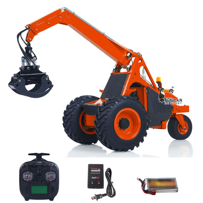 TOUCAN 1/14 RC Hydraulic Log Loader LESU AOUE 225A Remote Control Sugarcane Loader Grabber 4CH Valve RTR Model Battery Radio