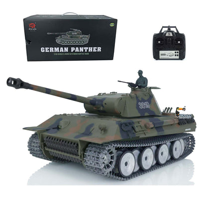 Henglong 1/16 Customized RC Tank 7.0 German Panther Tank 3819 w/ 360Degrees Rotating Turret Metal Tracks Idler Sproket Road Wheels