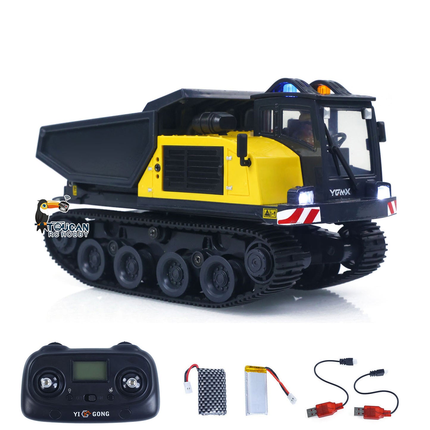 US Stock 1/50 T14R Panther RTR Electric RC Crawler Dump Truck Construction Vehicle Tracked Tipper Finished Model Toys Lights Sounds Unit
