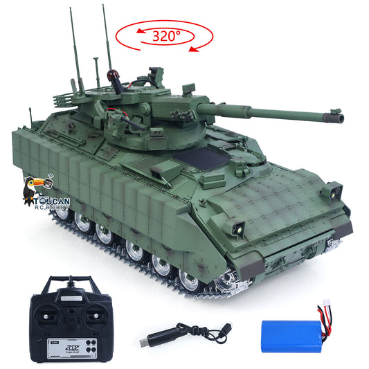 In Stock Tongde 1/16 Remote Control Tank Model M2128 Bradley Infrared System 320 Degree Rotation Turret Light Sounds Battery Ready to Run