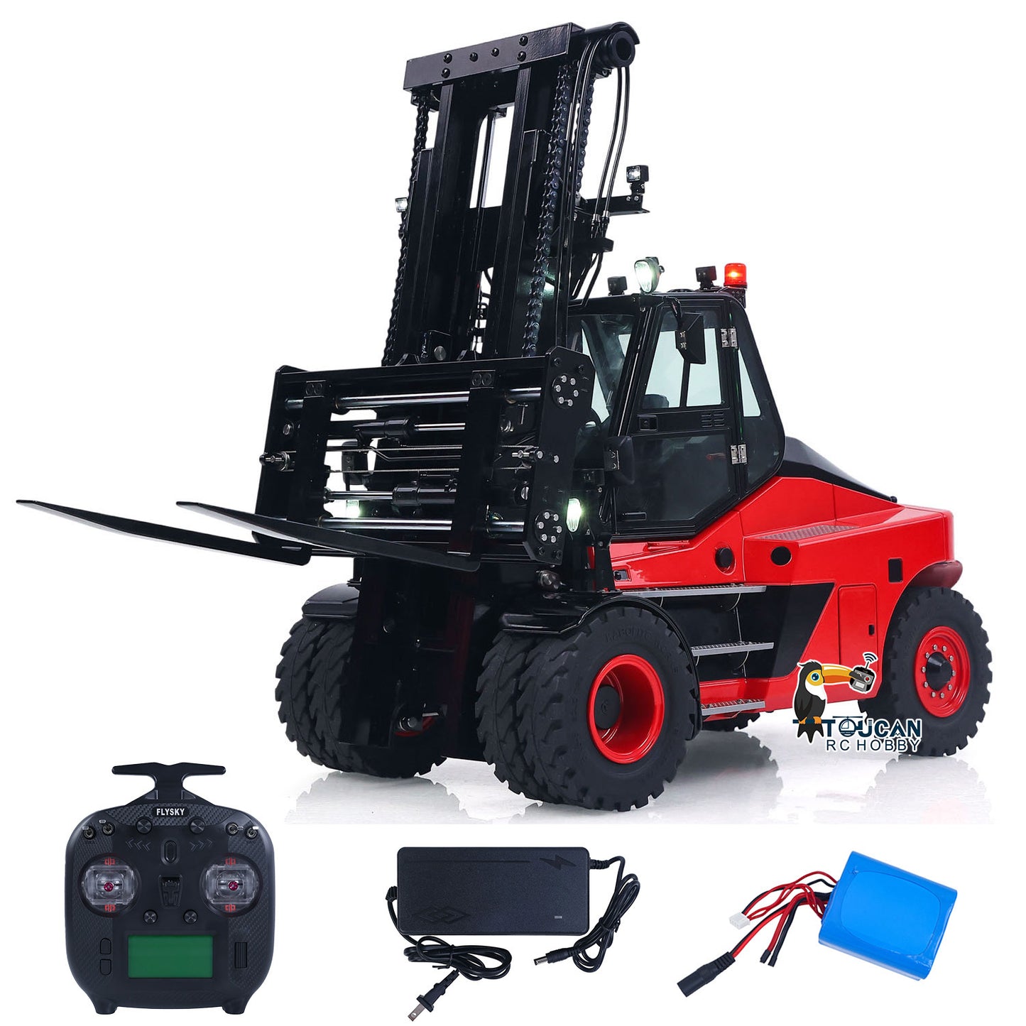 Fast Free Shipping for EU Kabolite K180-100 1/14 4X2 RWD Remote Control Hydraulic Forklift 3-Way Vavles RTR Flysky ST8 Radio Light System Sound Battery