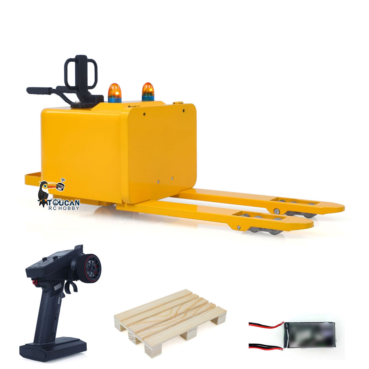 US Stock 1/14 Electric Remote Control Reach Forklift Hobbywing ESC Servo Motor Ready to Run Warehouse RC Model Collection Warning Light