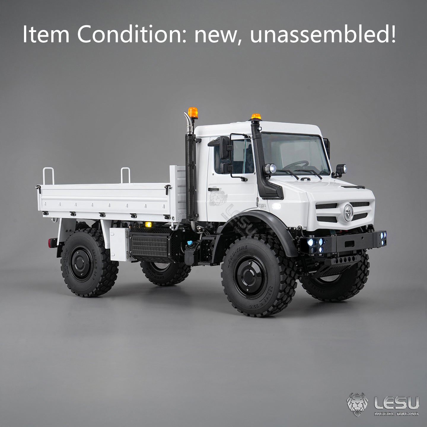 3Speed LESU 1/14 RC Metal Light Truck U4023 AWD Remote Control Off Road Vehicle KIT Model Light Sound Axle Transfer Case Lock