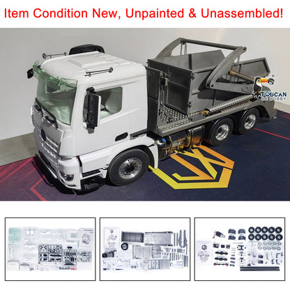JXModel VL18U F2000 K3363 Cabin 1/14 Metal 6x4 RC Hydraulic Skip Loader KIT Swing Arm Dump Garbage Truck 4-Way Valve 2-Speed Gearbox for Hobby Builders