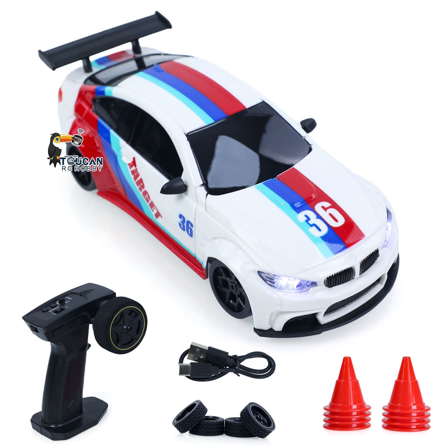 TOUCAN RC HOBBY US Stock JIABAILE 25KM/H 4X4 1/36 RC Drift Car 3611A Gyroscope Carbon Fiber Chassis Plate Indoor Outdoor Mini Racing Car LED Battery Radio