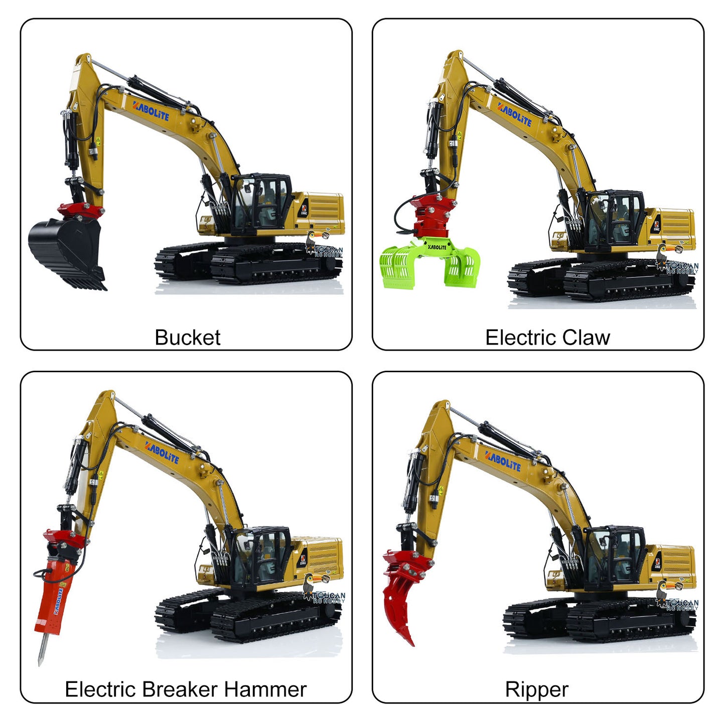 Pre-order Kabolite K961 100S PRO Metal 1/18 RC Hydraulic Excavator RTR Remote Control Digger Flysky ST8 Radio 2S Battery Electric Claw Hammer Ripper Quick-release Coupler Light Sound