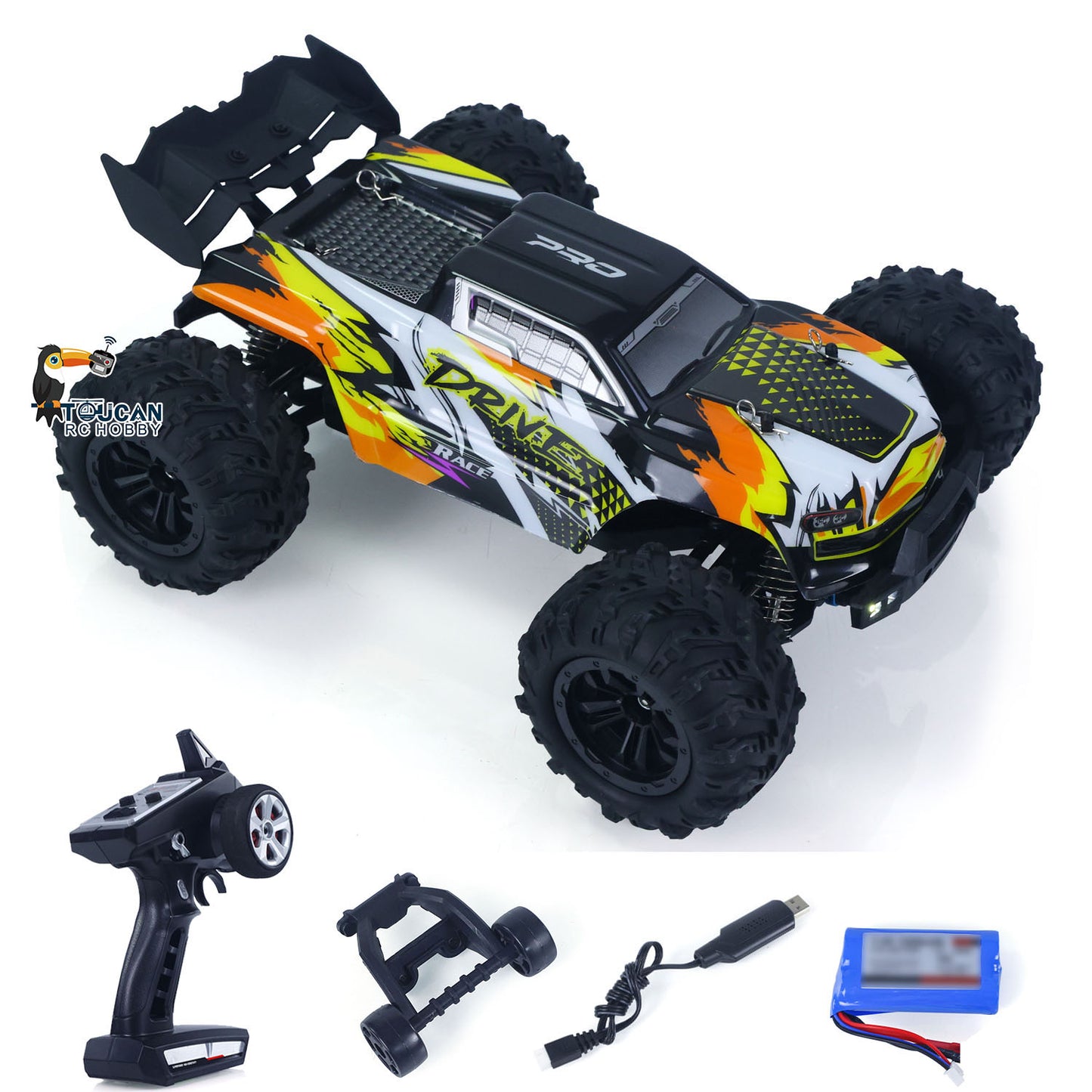 US Stock 1/16 4X4 Radio Controlled Off Road Vehicle SCY 16102Pro RC Big Tire Truck Muti-Terrain Brushless Model Car Light System RTR