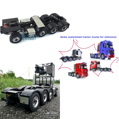In Stock LESU Metal RC Assembled Heavy-duty Chassis for 1/14 Scale 1851 3363 Tractor Truck 3 Speed Transmission Highline Equipment Rack Truck UpgradeParts