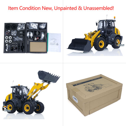 LESU Aoue WA100M-8 1/14 Metal 4x4 Hydraulic RC Loader A0021 Model with Brushless Motor Quick Release Coupler Sound Light System