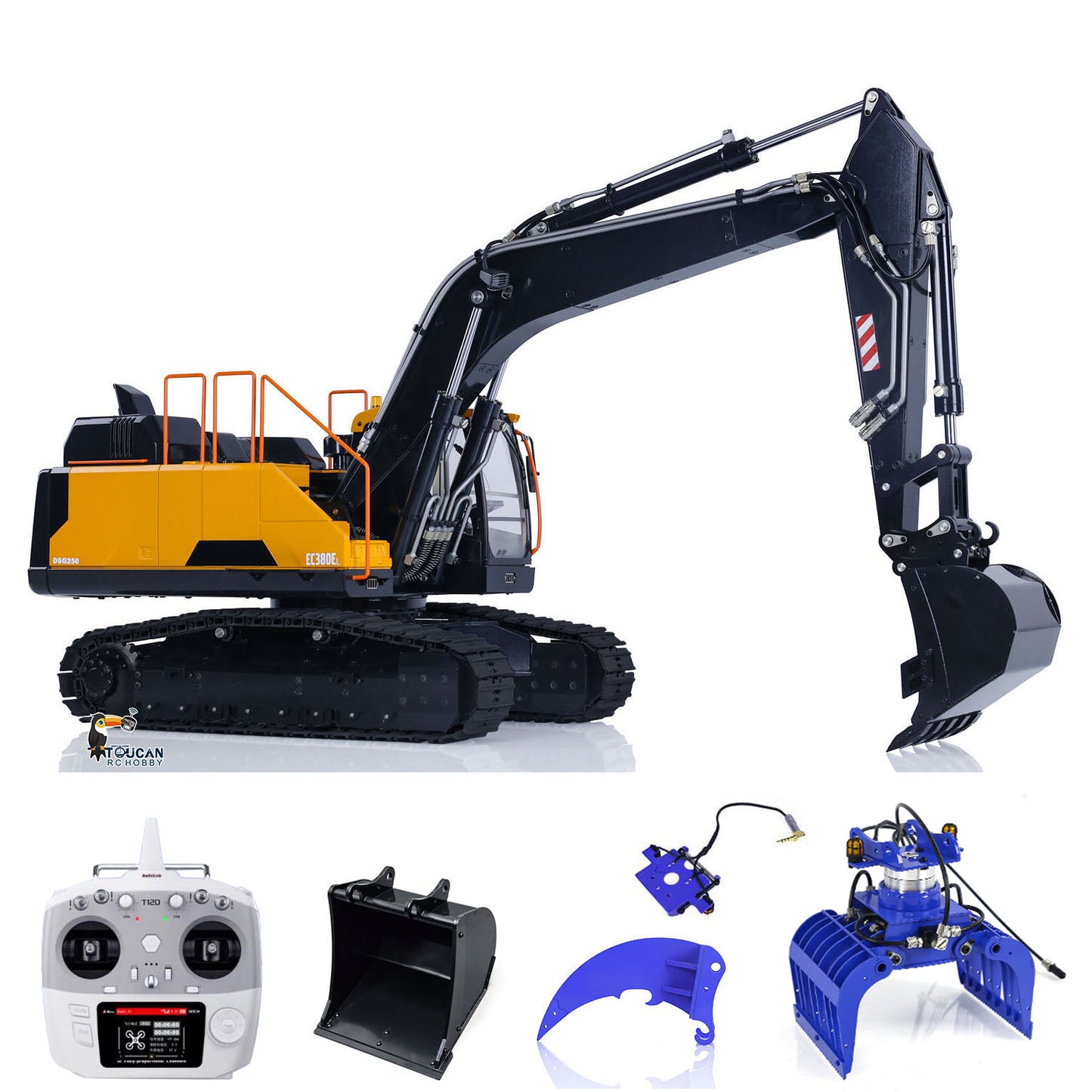 MTM EC380 Metal 1/14 RC Hydraulic Excavator Remote Control Construction Truck Assembled and Painted Digger Heavy Machine Car