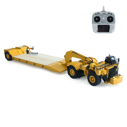 In Stock 1.8Meters Long! Metal 1/20 RC Heavy Duty Hydraulic Mining Trailer C739D PRO Gooseneck Car Remote Control Construction Vehicle