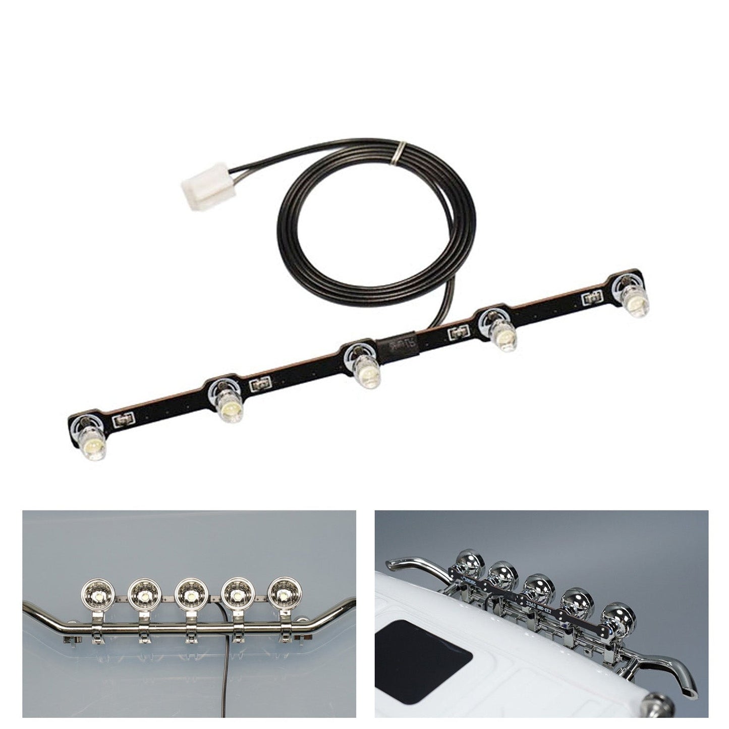 3-7V LED Plastic Head Lamp Spotlight Board for DIY TAMIYA 1:14 Remote Control Tractor Truck Model 3363 56348 Car Upgrade Parts